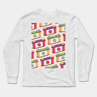 Retro Pinhole Camera Pattern - True Spring Seasonal Palette Long Sleeve T-Shirt